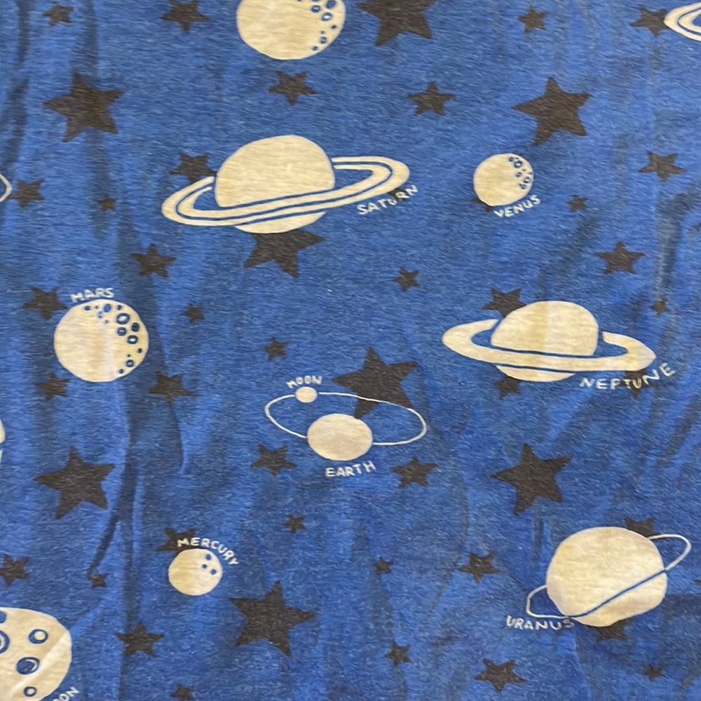 Mini Boden 9y blue short pjs, glow in the dark planets - Picture 4 of 4